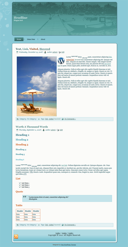 Aqua Boating Theme Screenshot