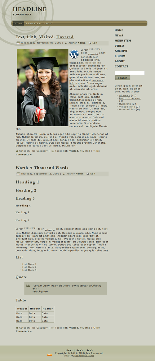 Brown circles Theme Screenshot