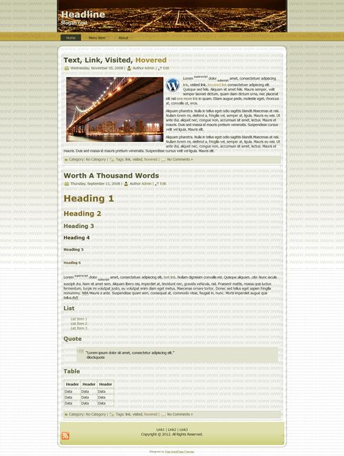 City Brown Theme Screenshot