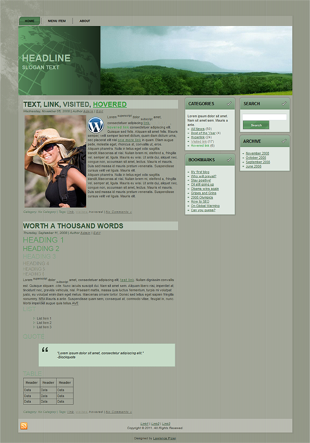 Green Hills Theme Screenshot