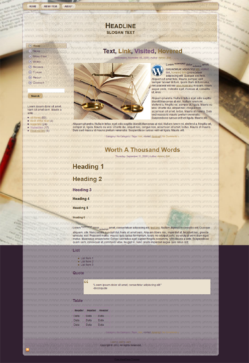 Read Books Theme Screenshot