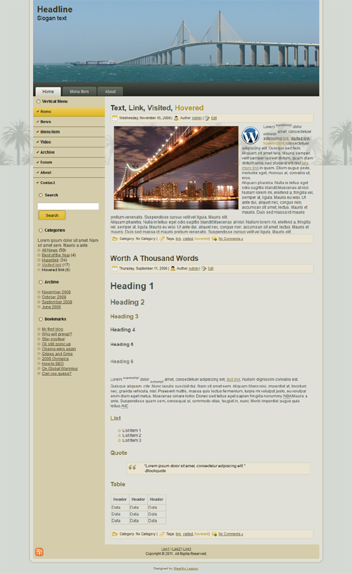 Tropical Travel Theme Screenshot